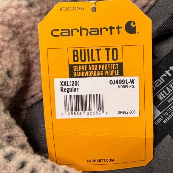 Carhartt Women’s Fleece Pullover Relaxed Fit Geo Aztec Warm Taupe Size XXL / 2XL - Picture 10 of 13